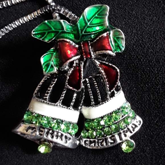 CRYSTAL BELLS NECKLACE & BROOCH - Picture 4 of 6